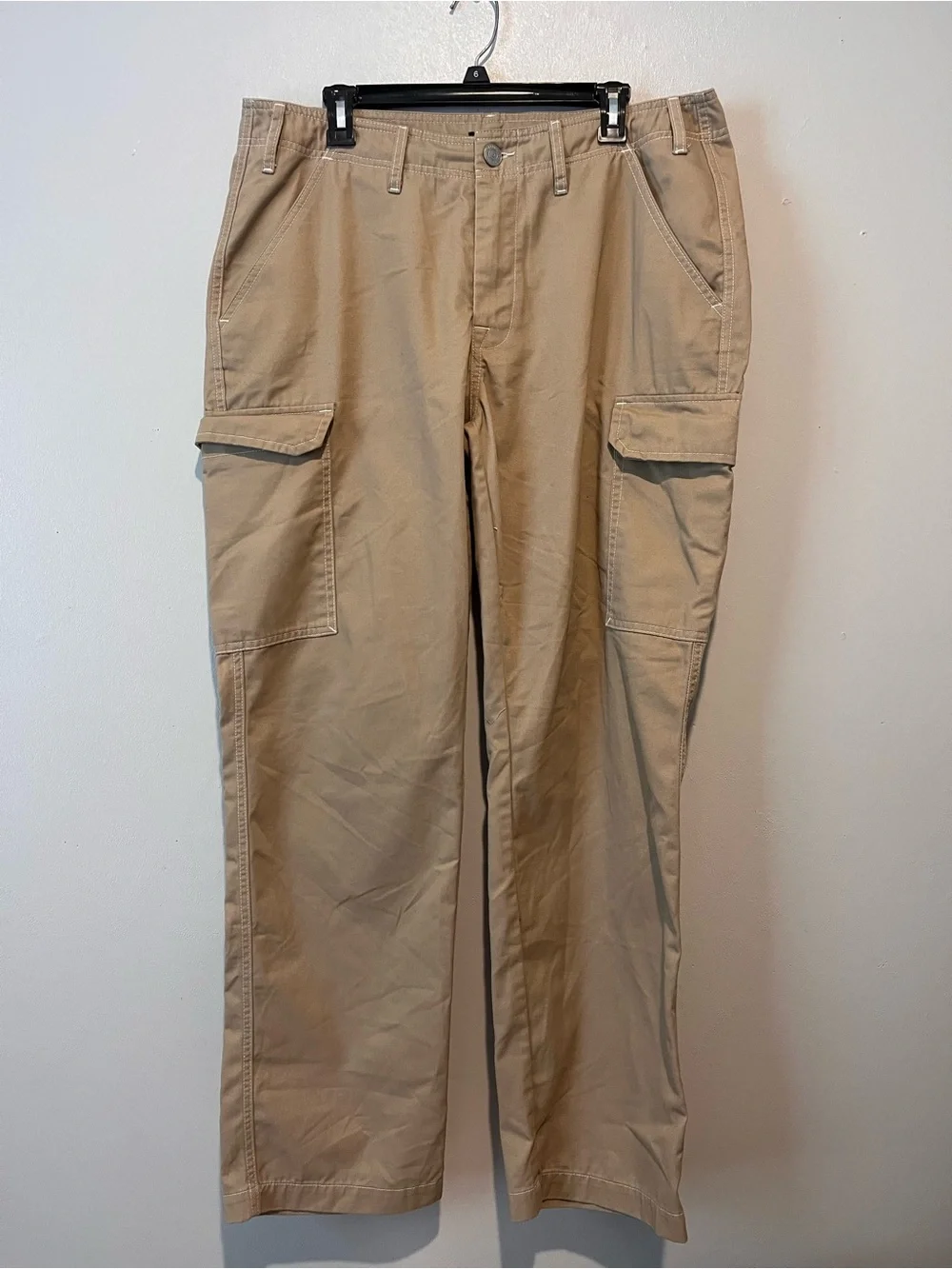 True Religion Men's Tan Cargo Pants with Flap Pockets